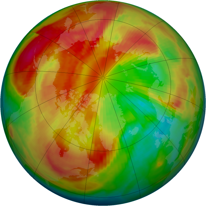 Arctic ozone map for 14 March 1998